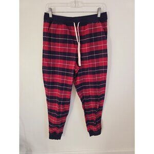 Garnet Hill Organic Pima Cotton Flannel Plaid Womens Joggers Pajama Pants S